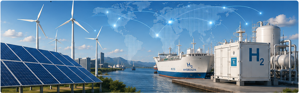 Renewable energy, hydrogen shipping and global project network